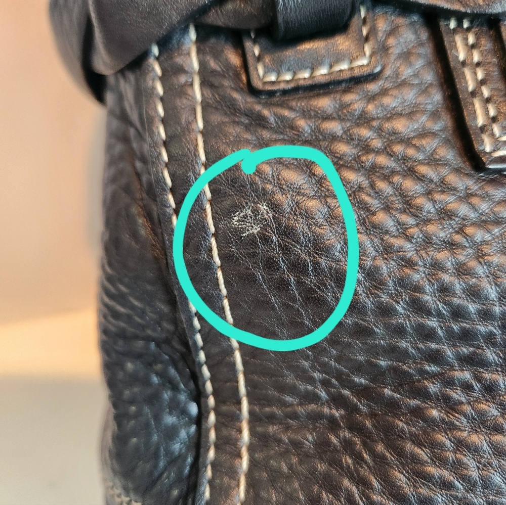 COACH HAMPTONS BRAIDED SATCHEL Black Pebbled Leather, silver-tone hardware EUC - Picture 11 of 13
